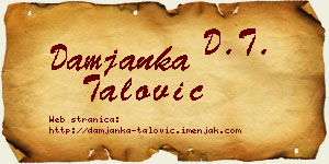 Damjanka Talović vizit kartica